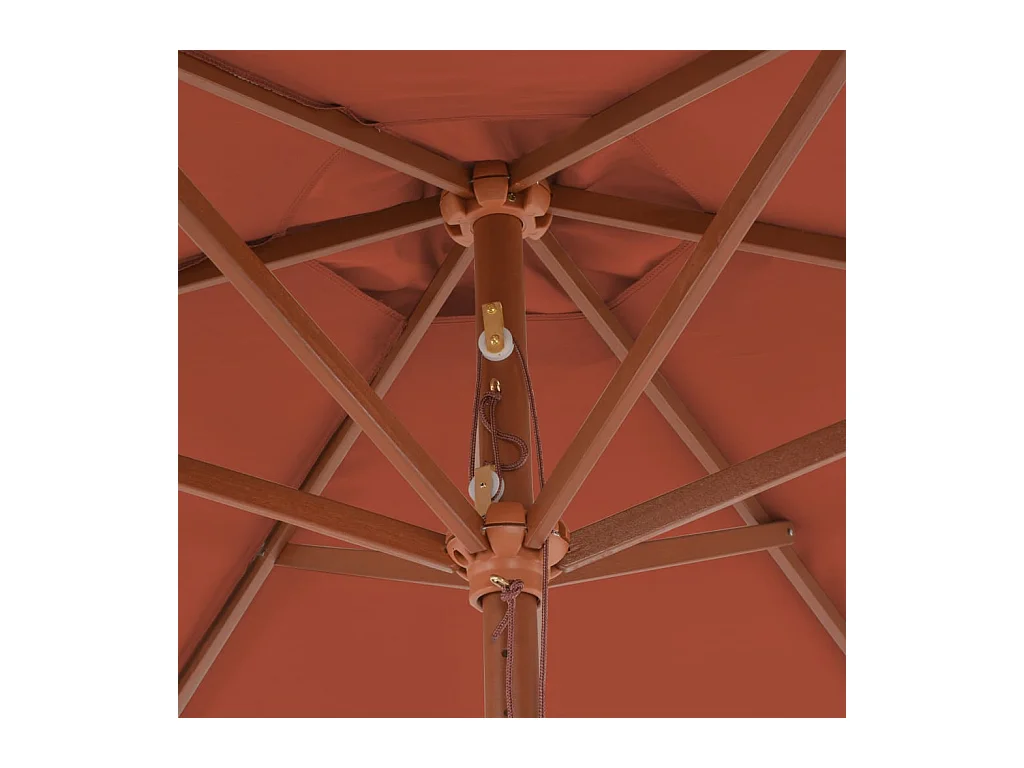 Inglewood  Parasol d'extérieur avec mât en bois 270 cm Terre cuite