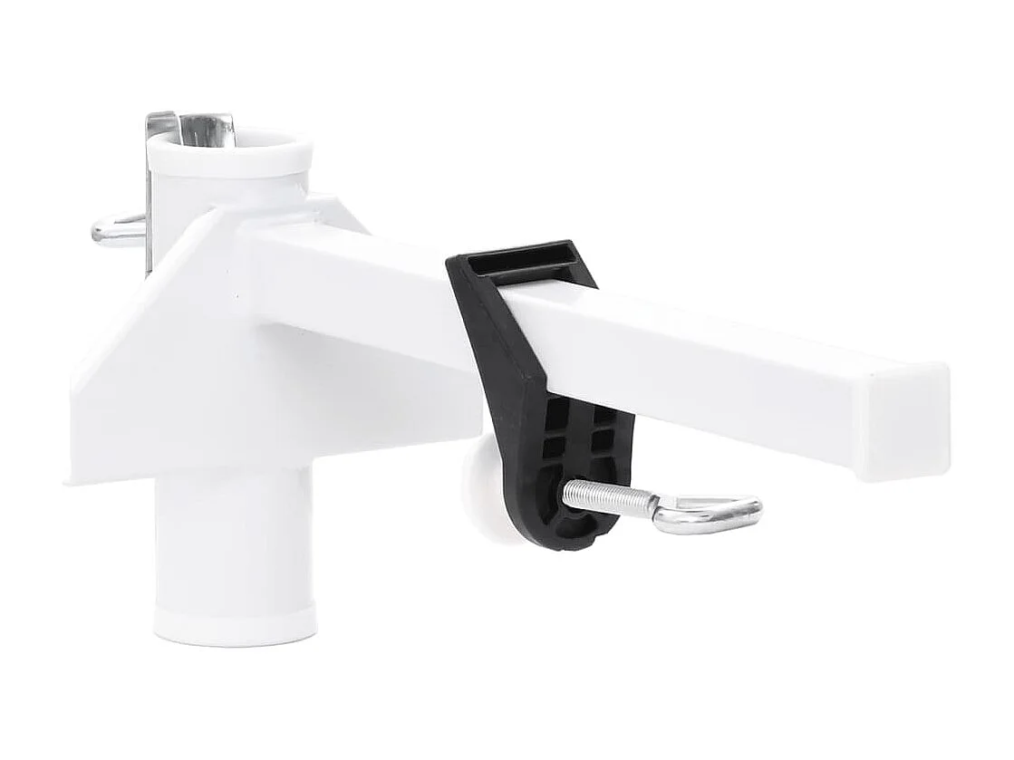 Garden Furniture -  Abrazadera de sombrilla para balcón acero blanco 38 mm
