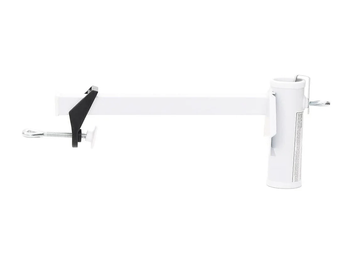 Garden Furniture -  Abrazadera de sombrilla para balcón acero blanco 38 mm