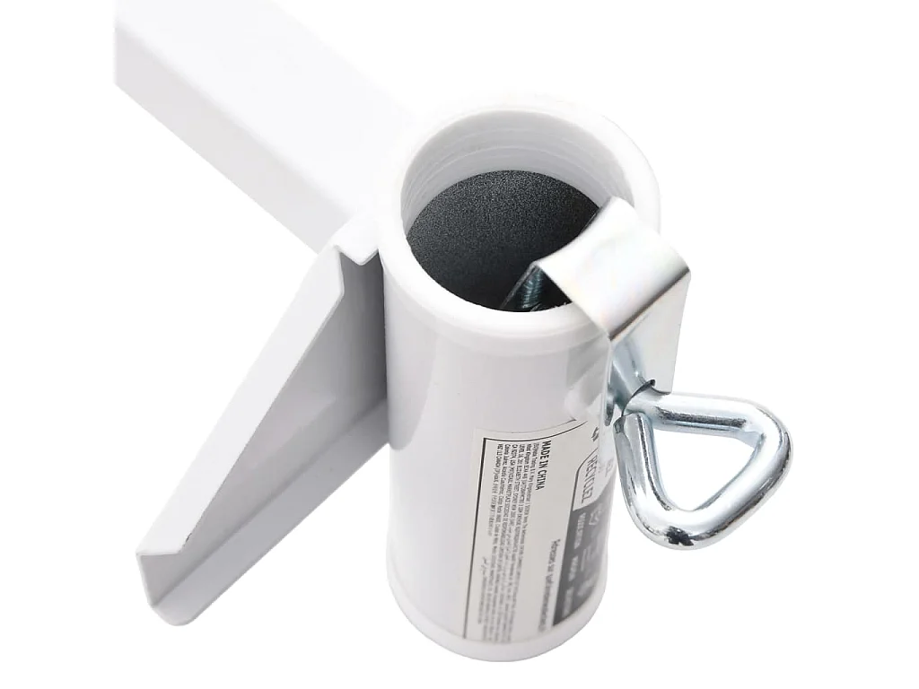 Garden Furniture -  Abrazadera de sombrilla para balcón acero blanco 38 mm