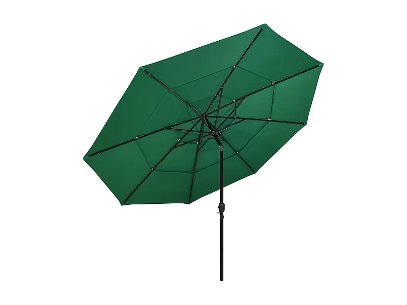 Nijkerk  Parasol de jardin à 3 niveaux avec mât en aluminium vert 3,5 m