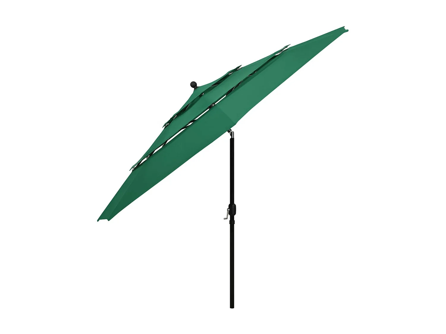 Nijkerk  Parasol de jardin à 3 niveaux avec mât en aluminium vert 3,5 m