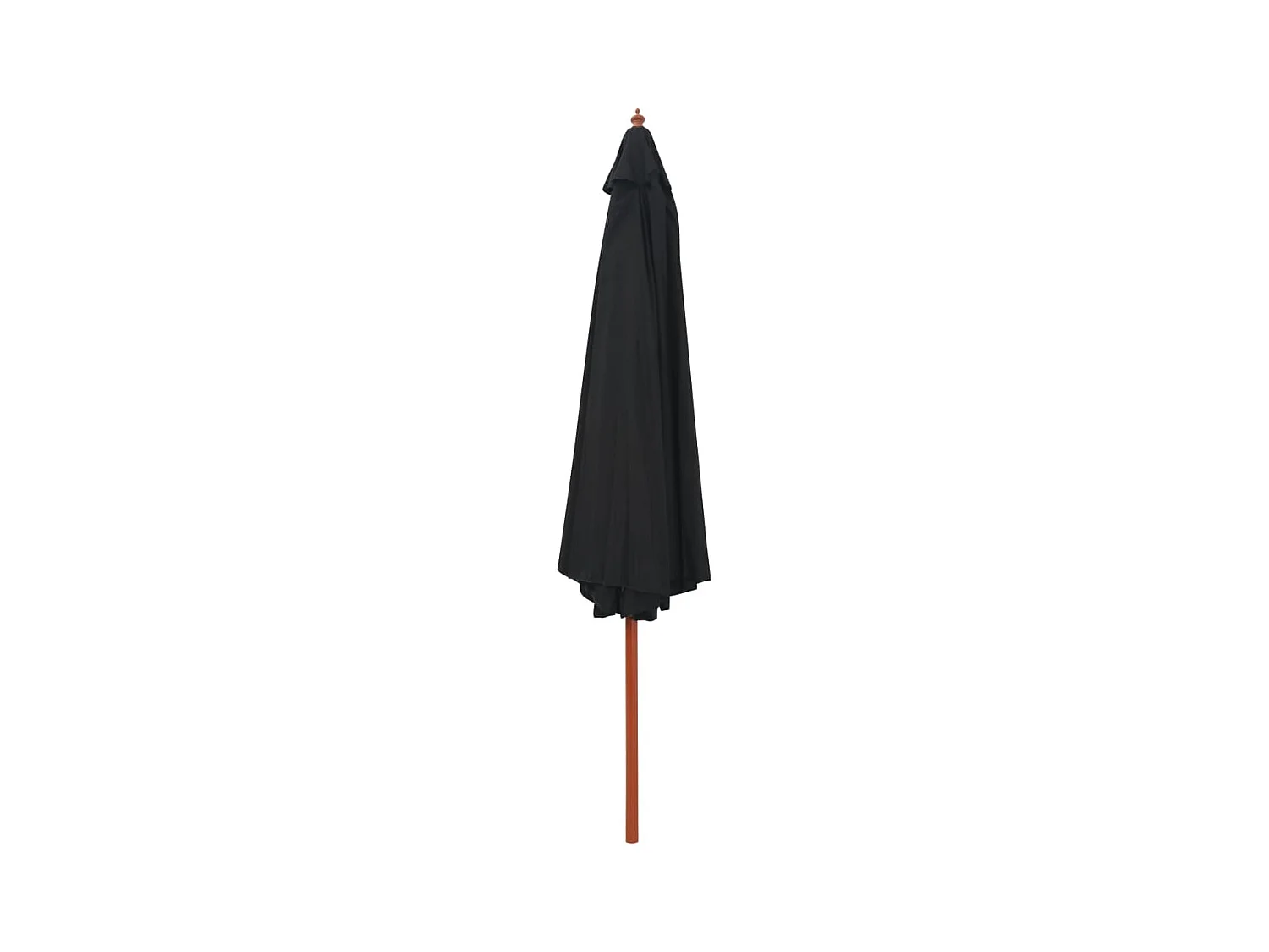 Hollywood  Parasol d'extérieur avec mât en bois 350 cm Noir