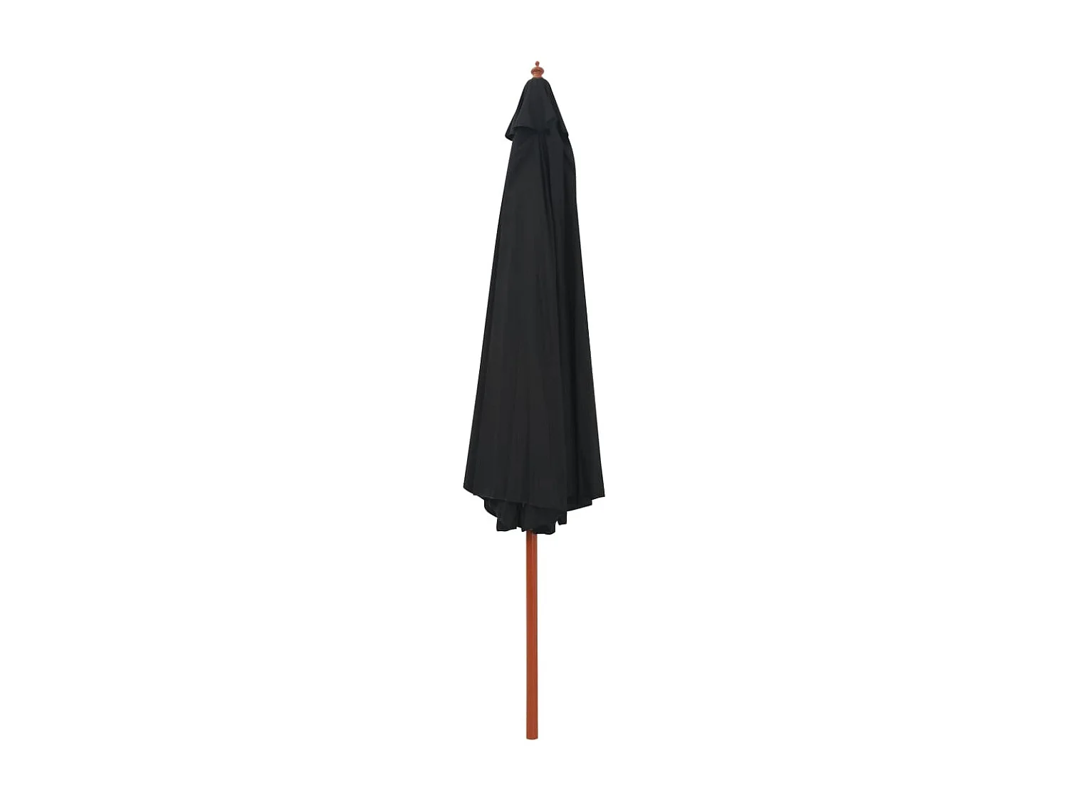 Hollywood  Parasol d'extérieur avec mât en bois 350 cm Noir