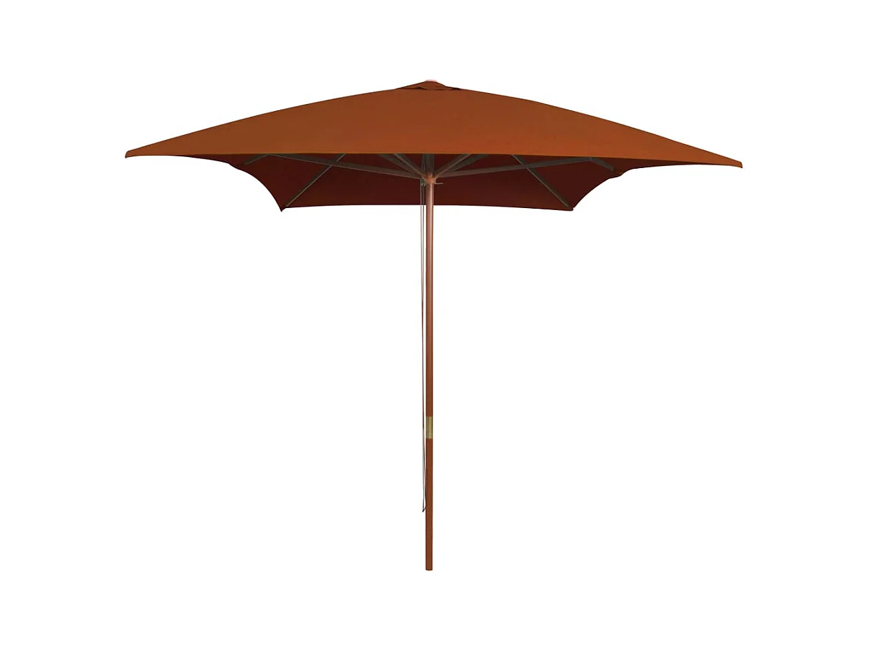 Isabel María  Parasol de jardin avec mât en bois terre cuite 200x300 cm