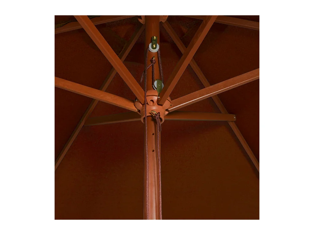 Isabel María  Parasol de jardin avec mât en bois terre cuite 200x300 cm