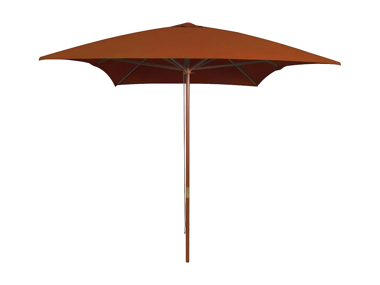Isabel María  Parasol de jardin avec mât en bois terre cuite 200x300 cm