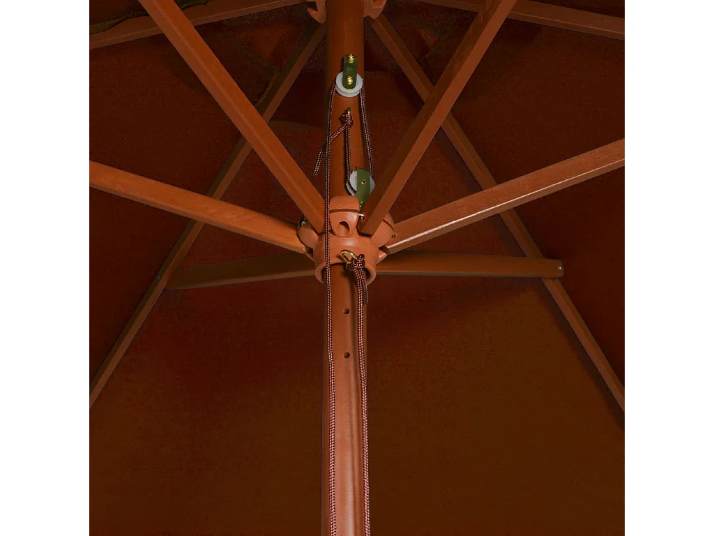 Isabel María  Parasol de jardin avec mât en bois terre cuite 200x300 cm