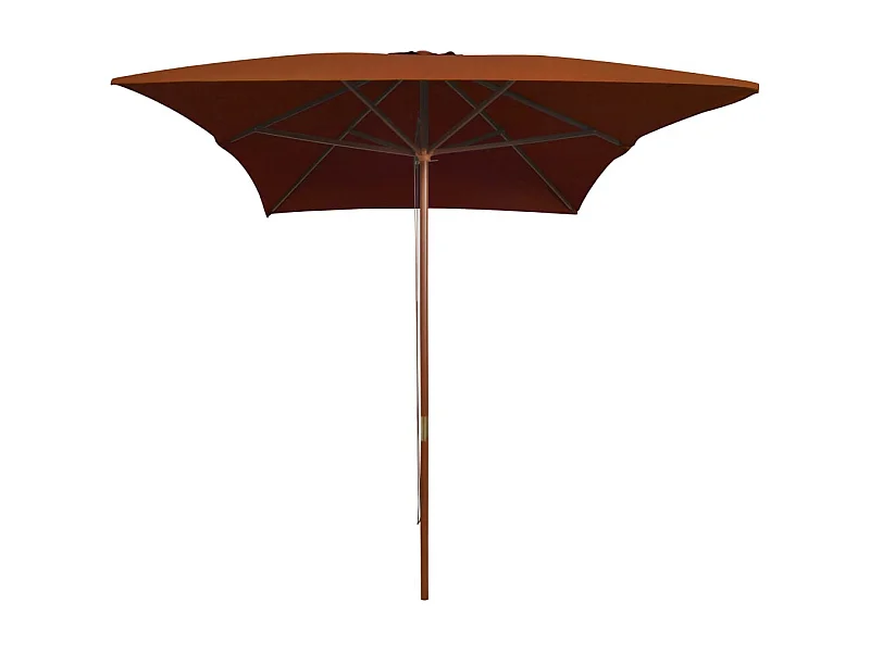 Isabel María  Parasol de jardin avec mât en bois terre cuite 200x300 cm