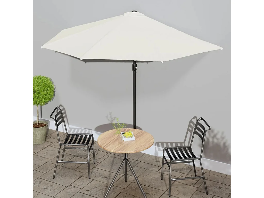 Vilde Kristine  Balkonparasol half met aluminium paal 300x155 cm zandkleurig