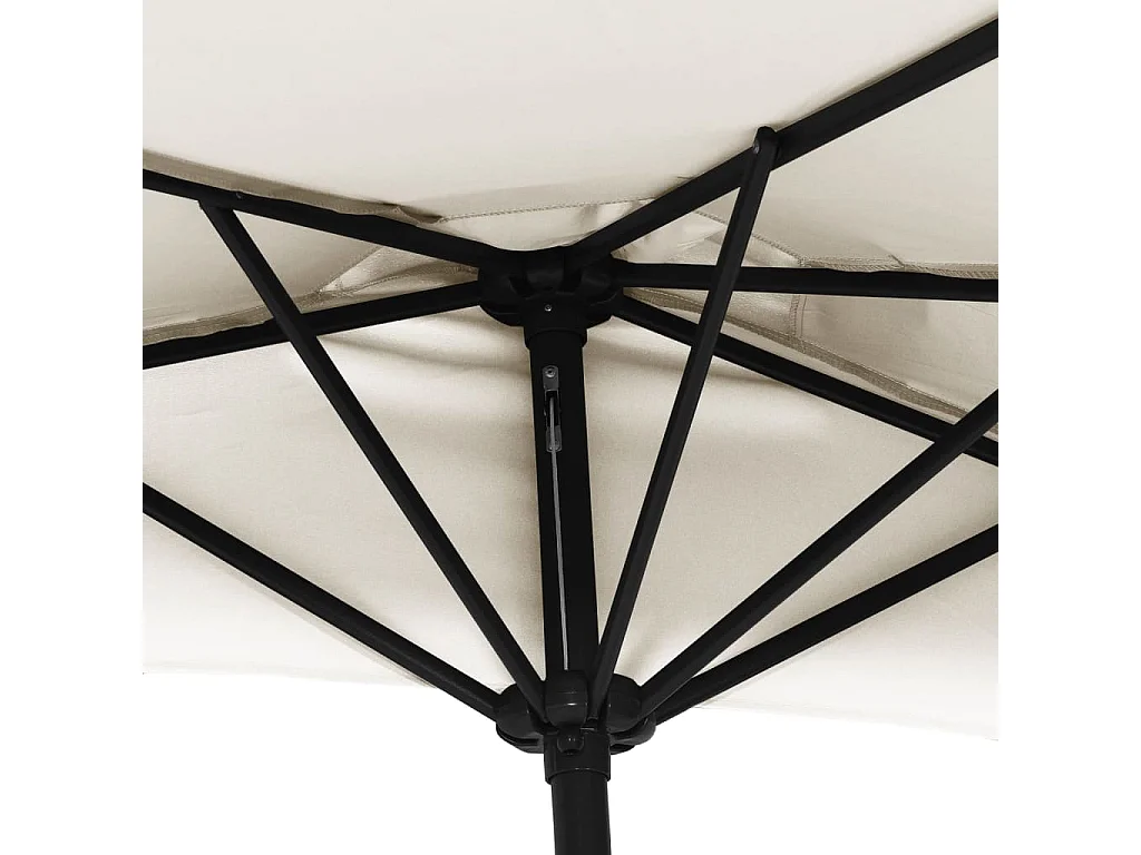 Vilde Kristine  Balkonparasol half met aluminium paal 300x155 cm zandkleurig