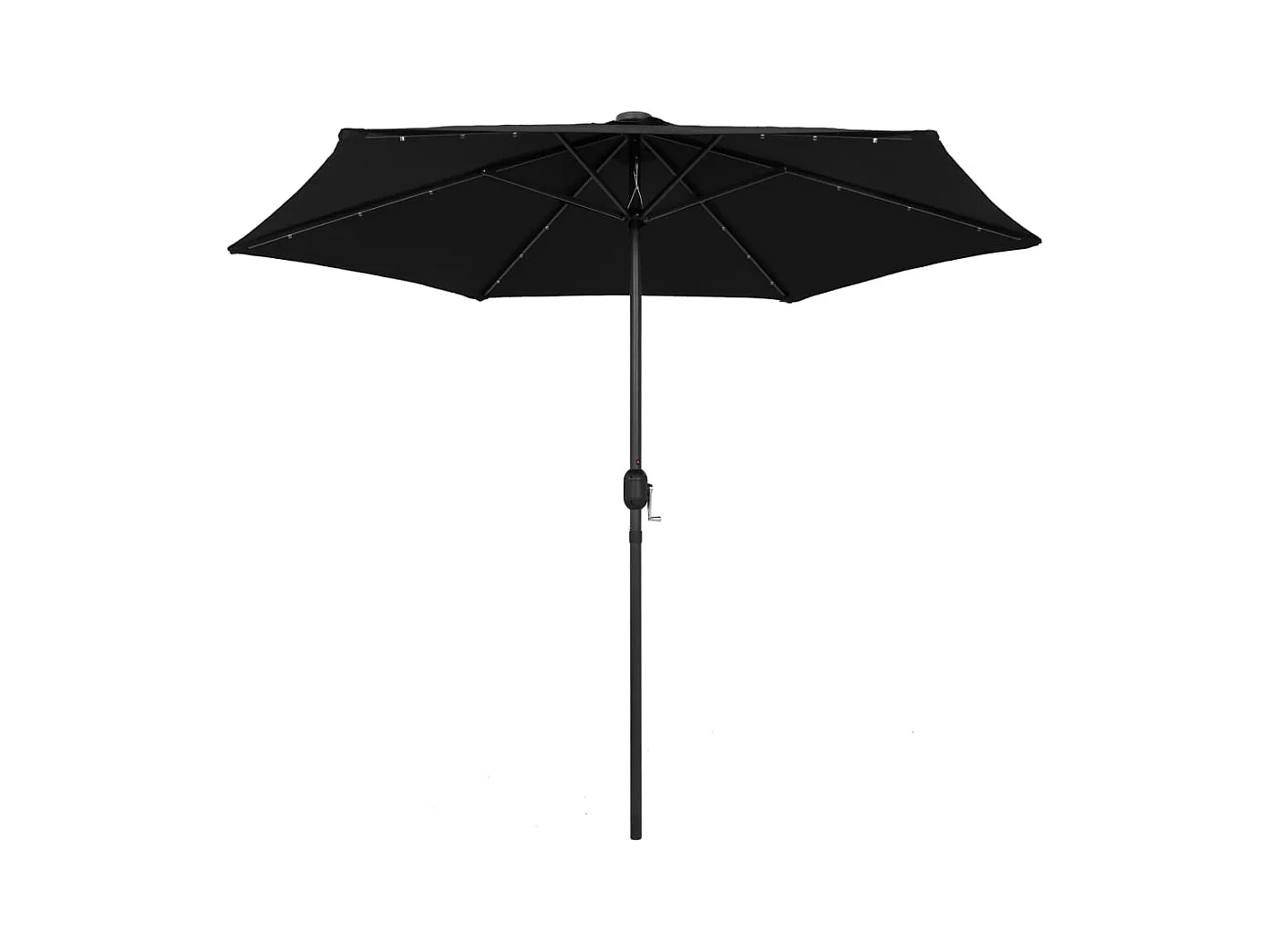 Jenine  Parasol de jardin avec lumières LED et mât en aluminium noir