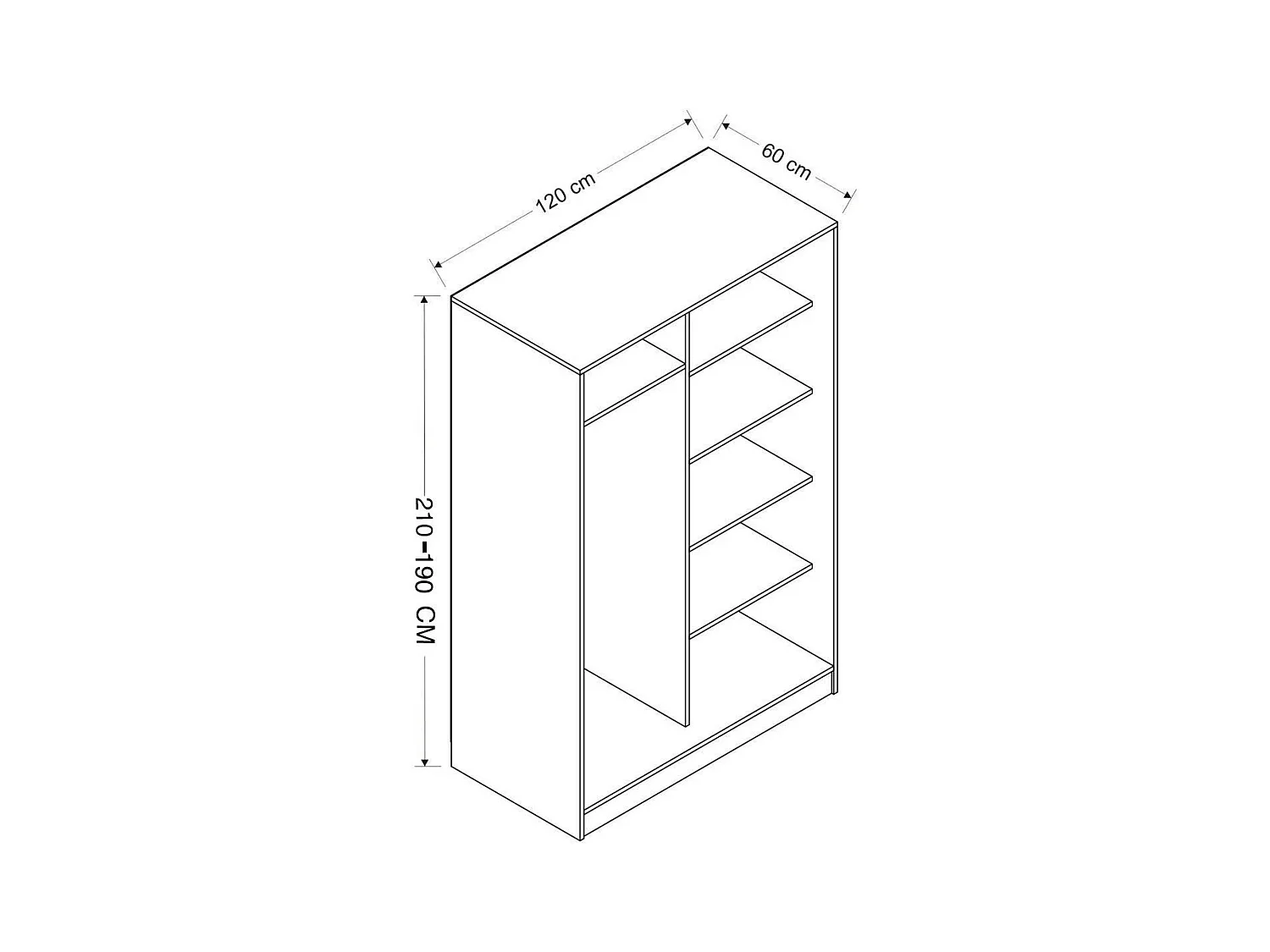 Armoire penderie portes coulissantes, effet marbre BYRON
