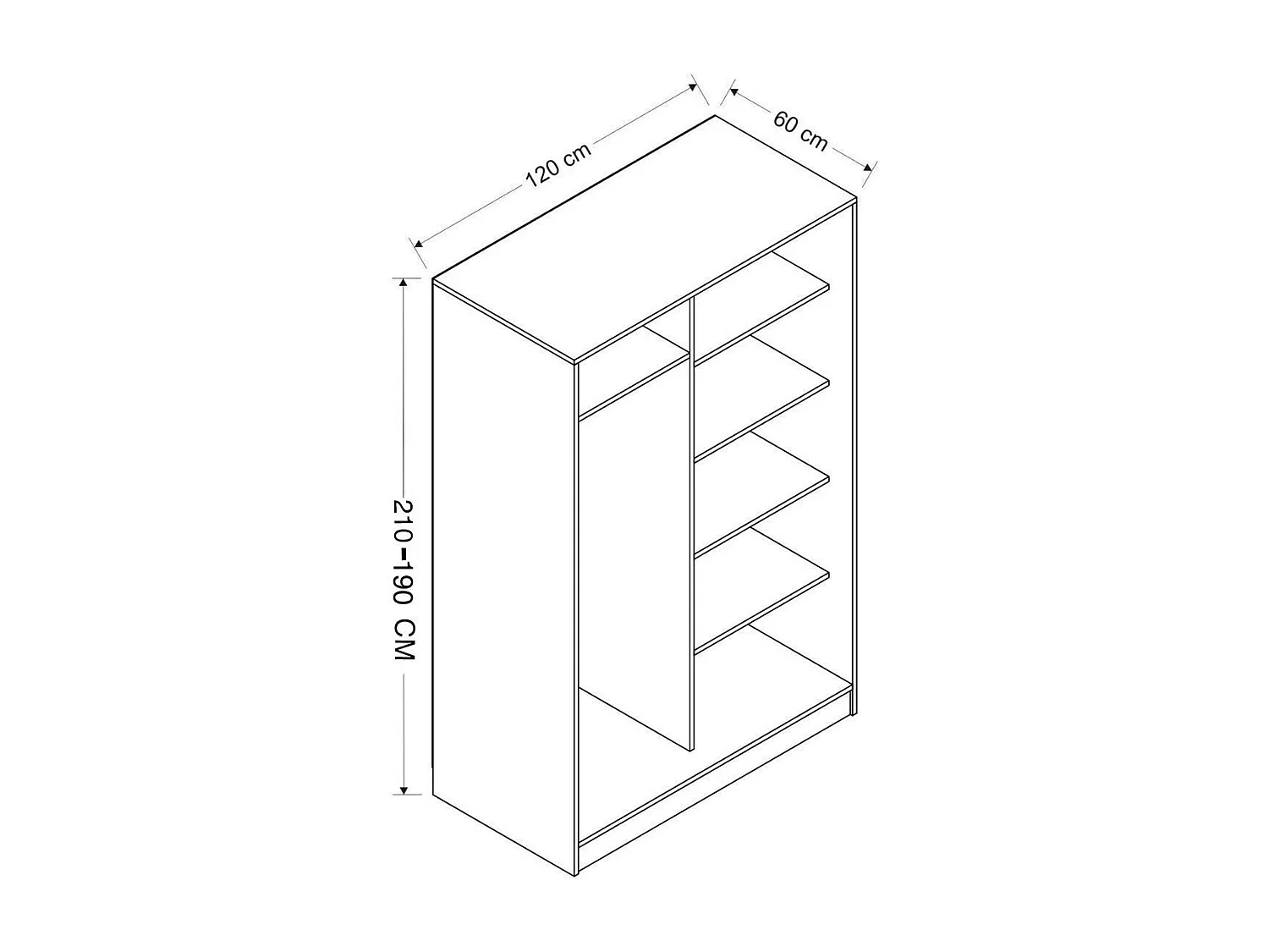 Armoire penderie portes coulissantes, effet marbre BYRON