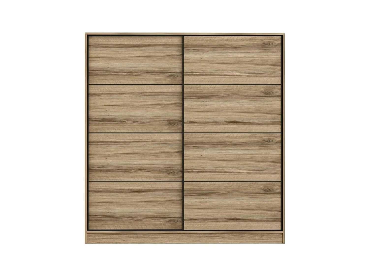 Armoire double penderie portes coulissantes, effet bois BYRON