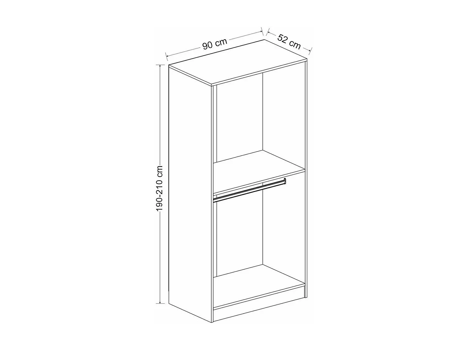 Armoire penderie design blanche - 2 portes vitrées BYRON