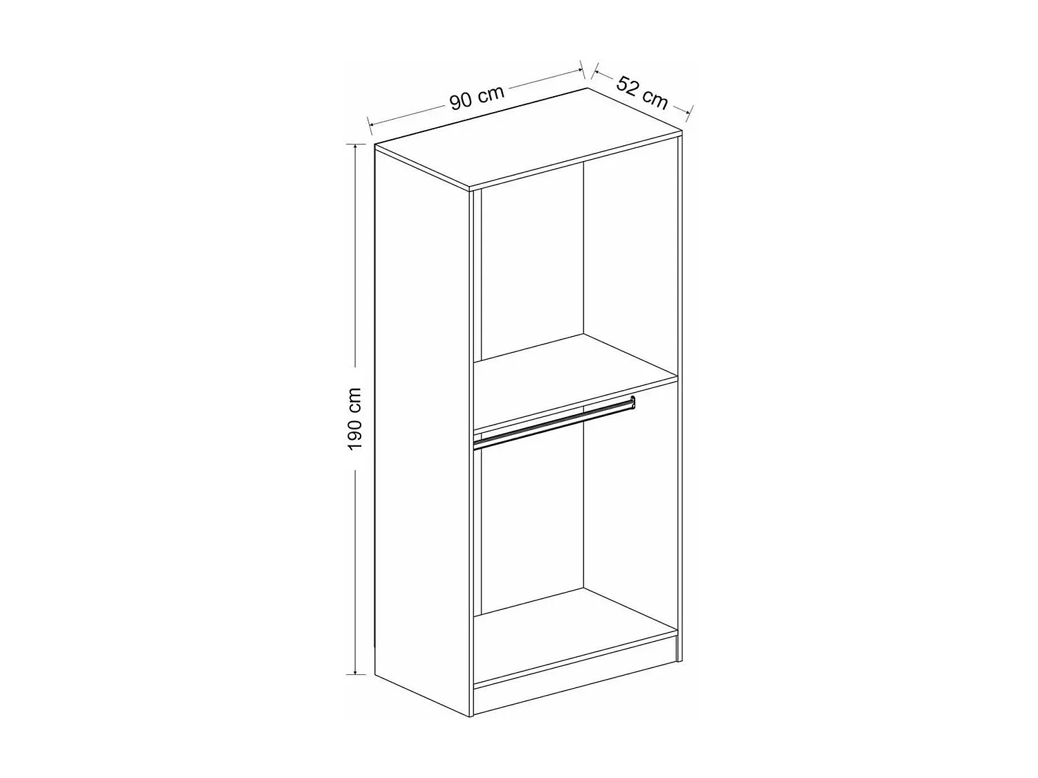 Armoire penderie design grise - 2 portes vitrées BYRON