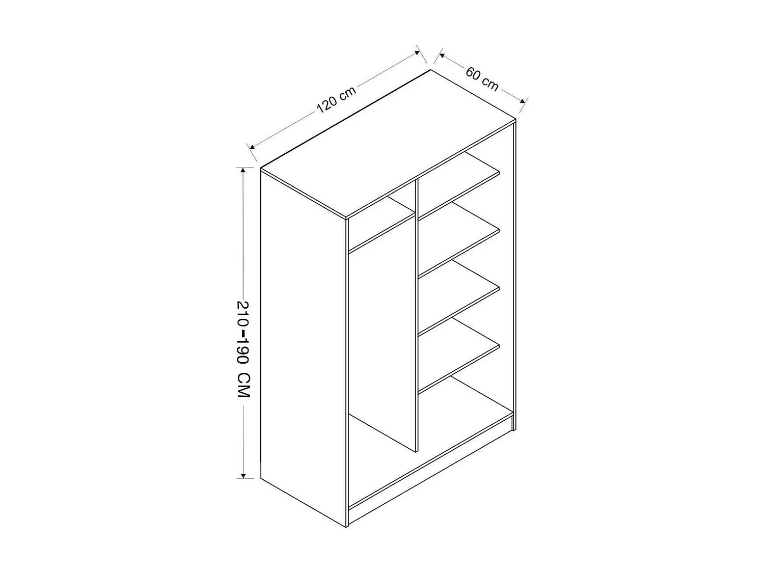 Armoire penderie blanche - portes coulissantes grises BYRON