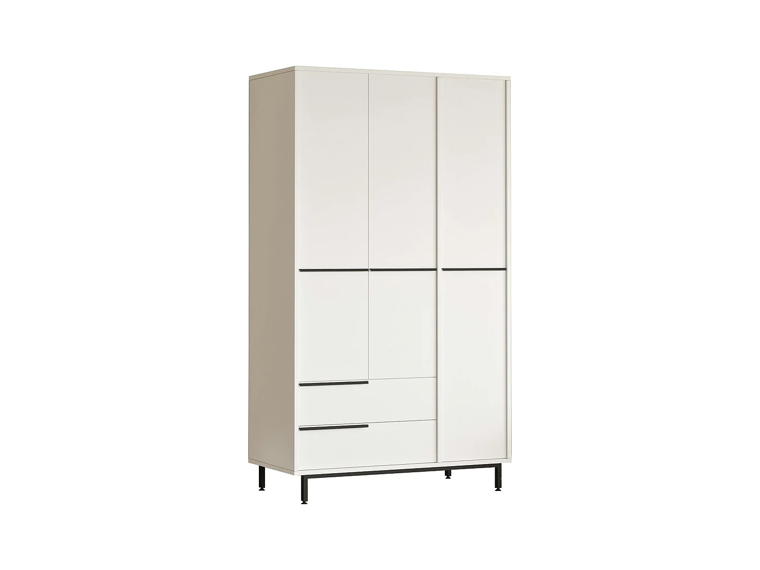 Armoire penderie blanche style moderne - 3 portes BYRON