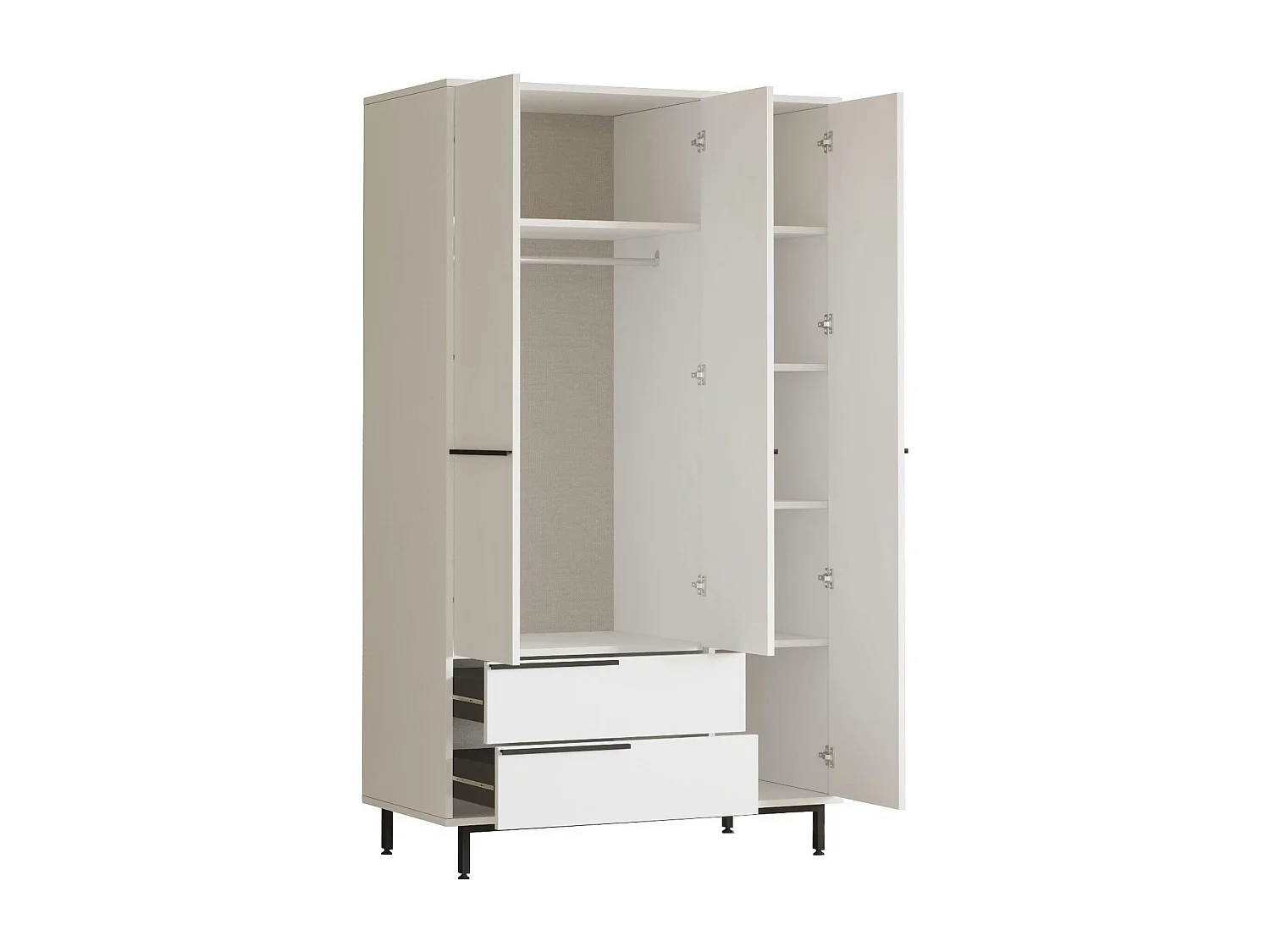Armoire penderie blanche style moderne - 3 portes BYRON