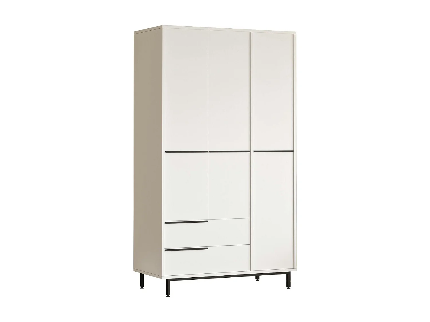 Armoire penderie blanche style moderne - 3 portes BYRON