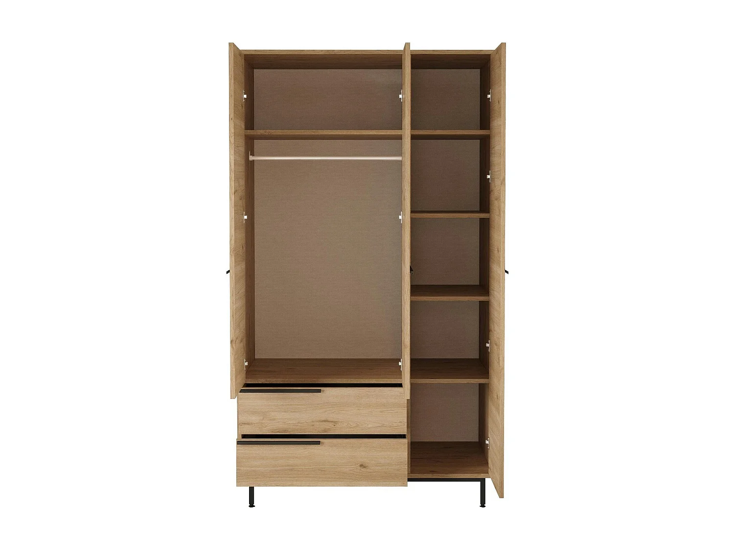 Armoire penderie moderne effet bois - 3 portes BYRON