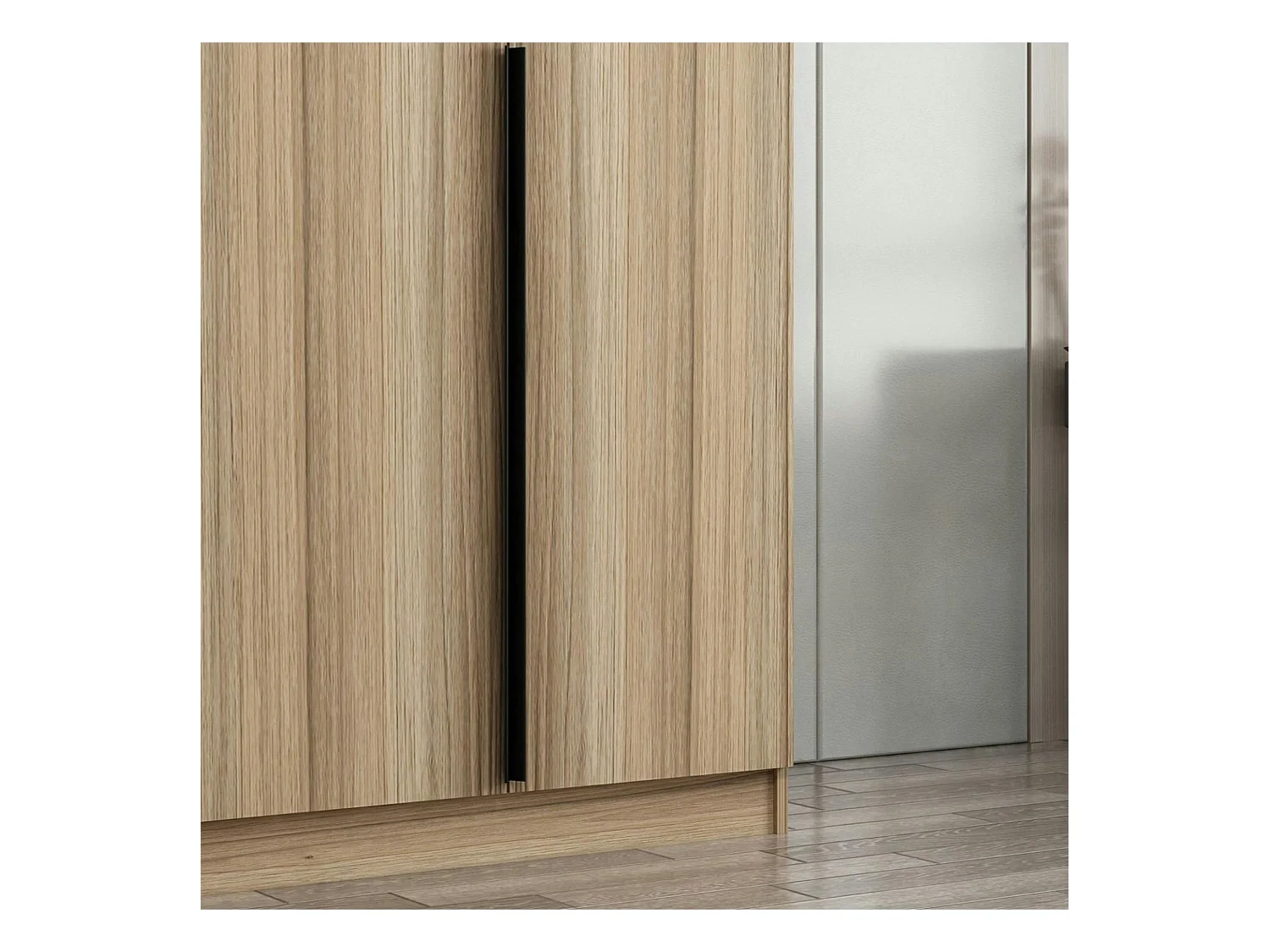 Armoire penderie moderne effet bois - 2 portes BYRON