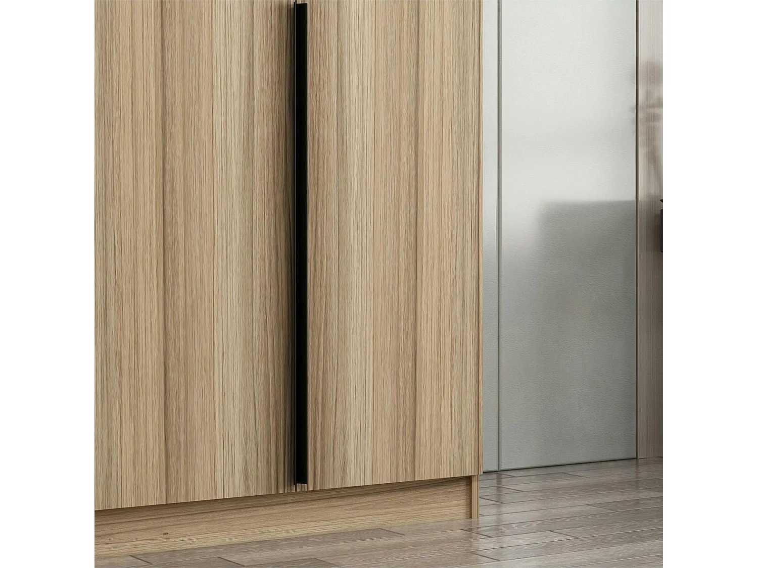 Armoire penderie moderne effet bois - 2 portes BYRON