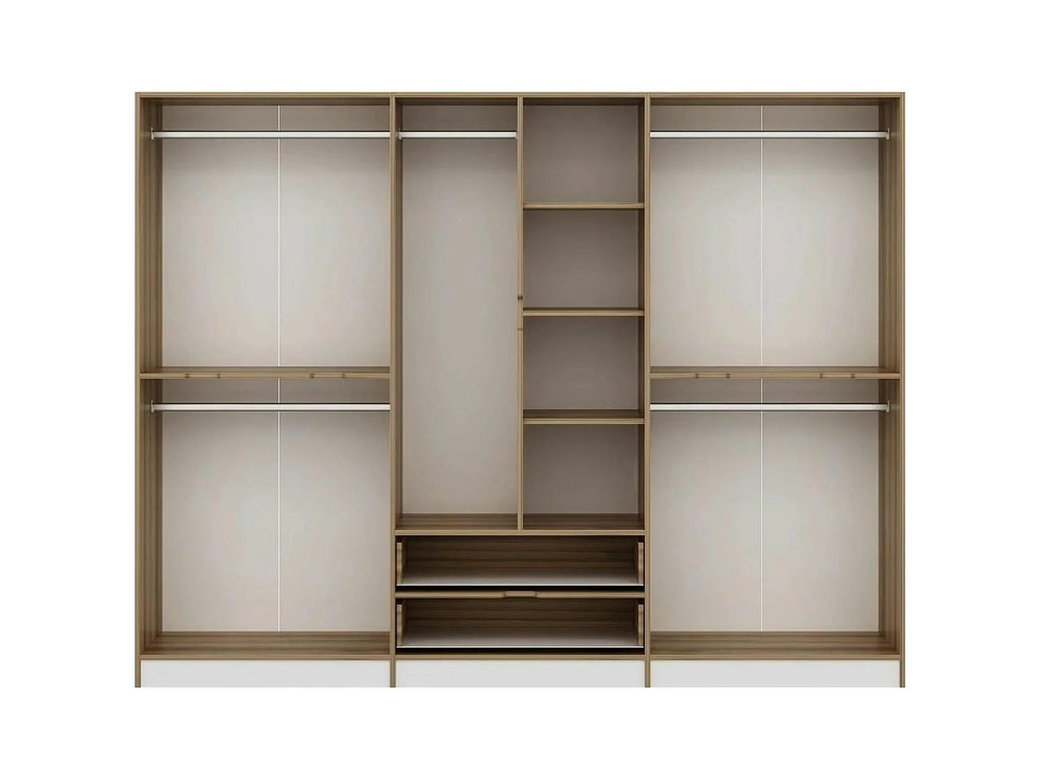 Armoire dressing chambre effet bois & blanc 277 cm BYRON