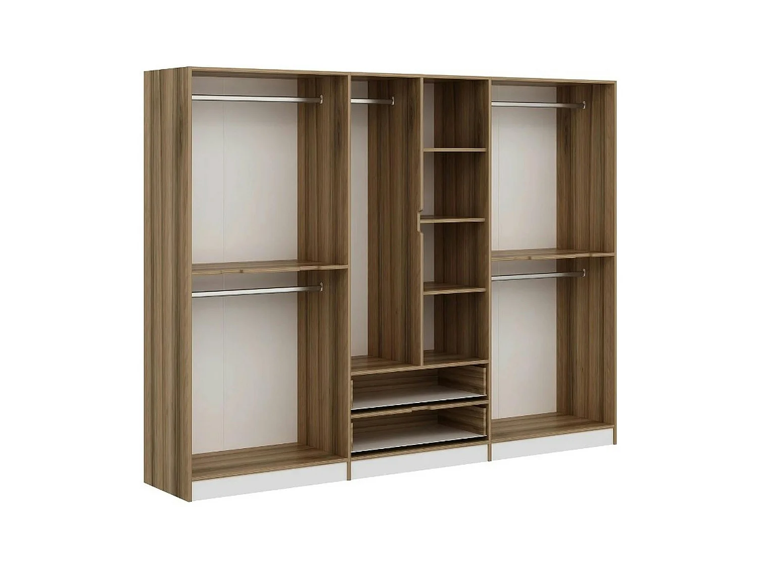 Armoire dressing chambre effet bois & blanc 277 cm BYRON