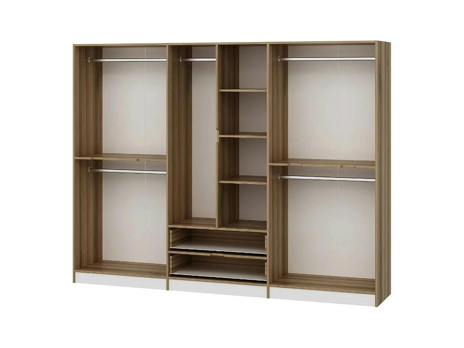 Armoire dressing chambre effet bois & blanc 277 cm BYRON