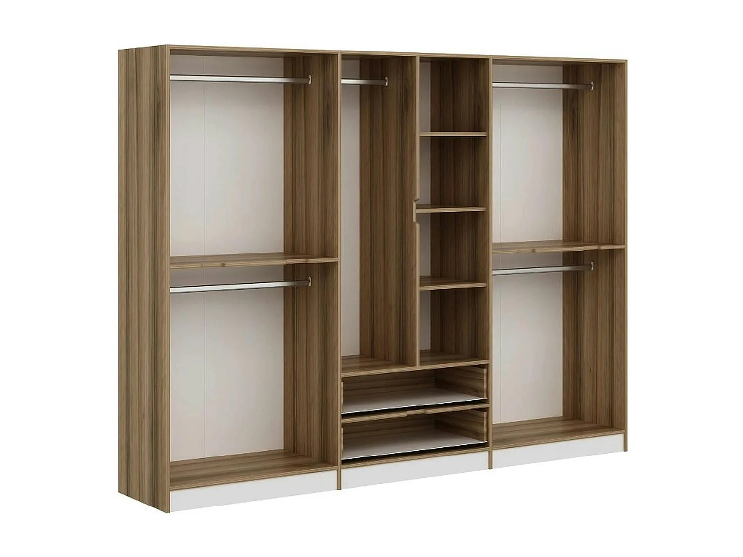 Armoire dressing chambre effet bois & blanc 277 cm BYRON