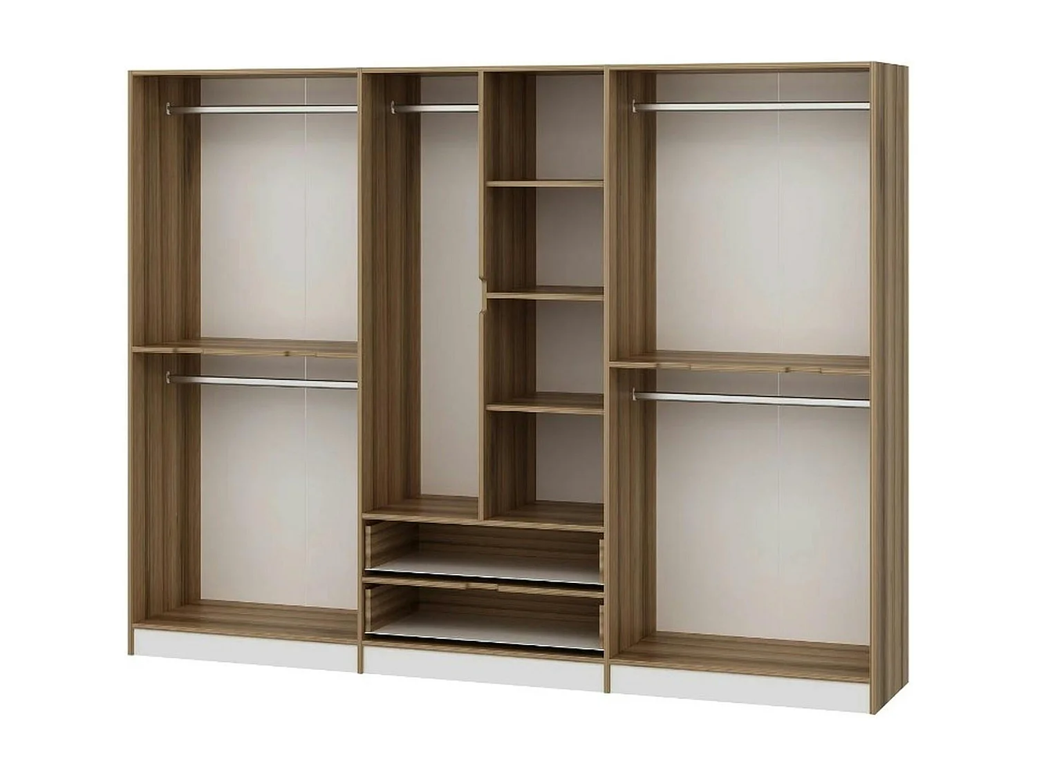 Armoire dressing chambre effet bois & blanc 277 cm BYRON