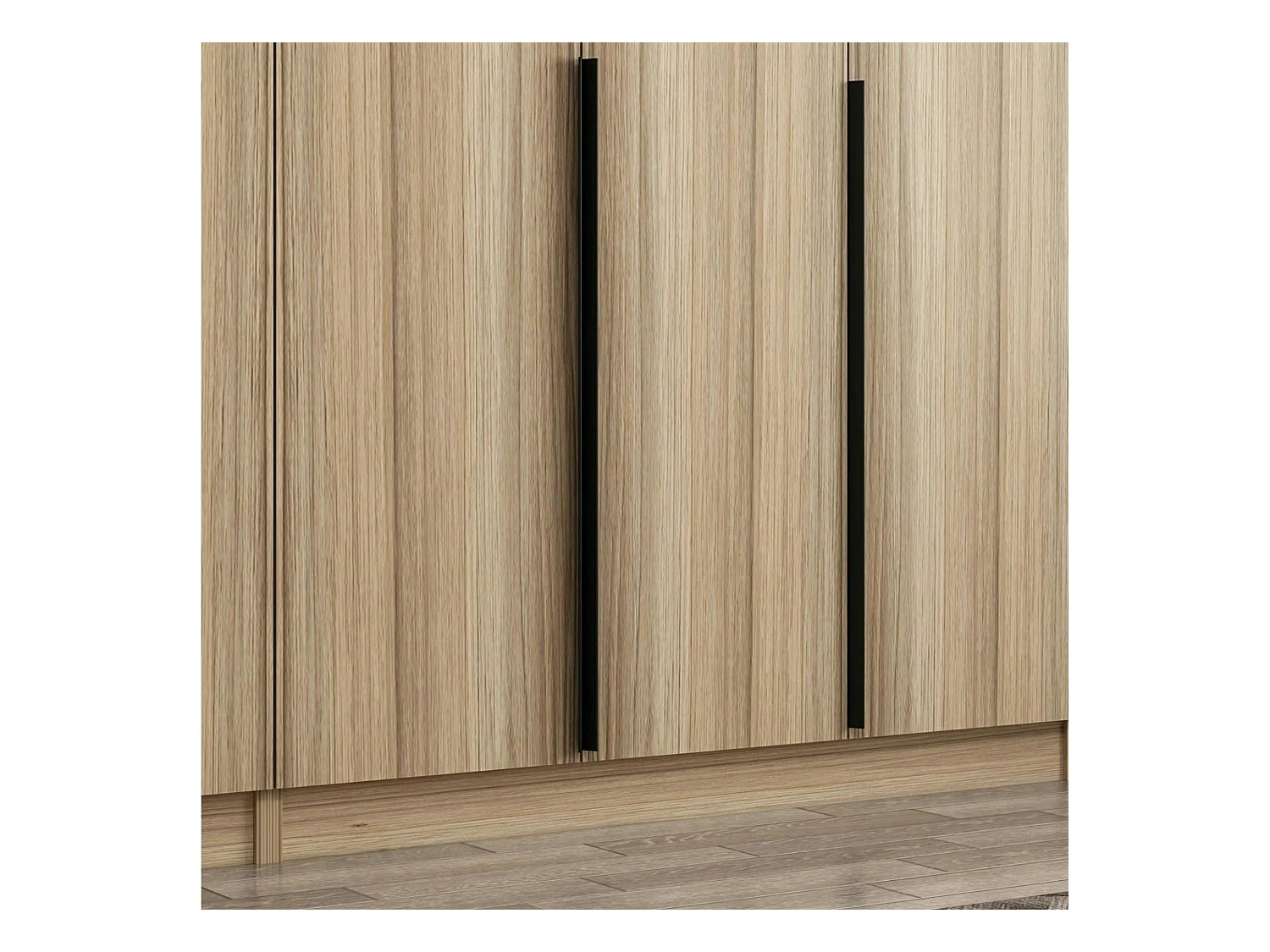 Armoire dressing moderne effet bois 6 portes H 270 cm BYRON