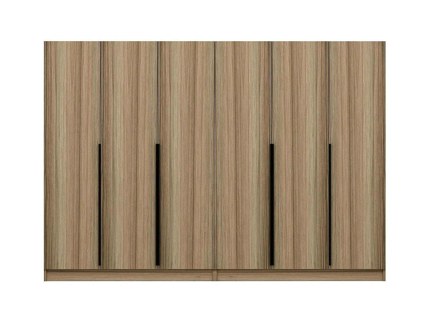 Armoire dressing moderne effet bois 6 portes H 270 cm BYRON