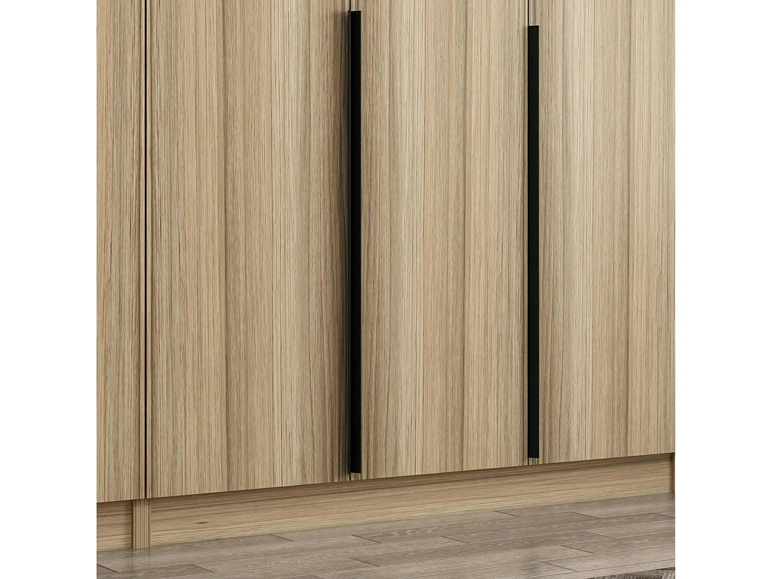 Armoire dressing moderne effet bois 6 portes H 270 cm BYRON