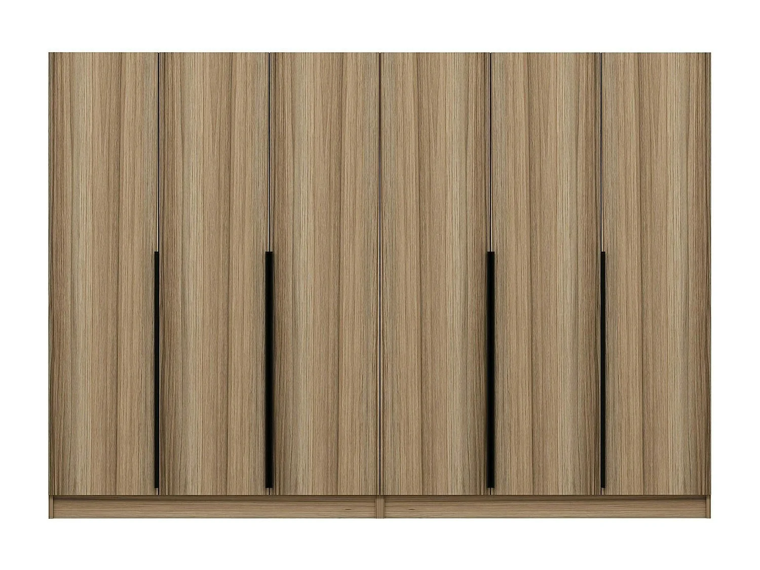 Armoire dressing moderne effet bois 6 portes H 270 cm BYRON