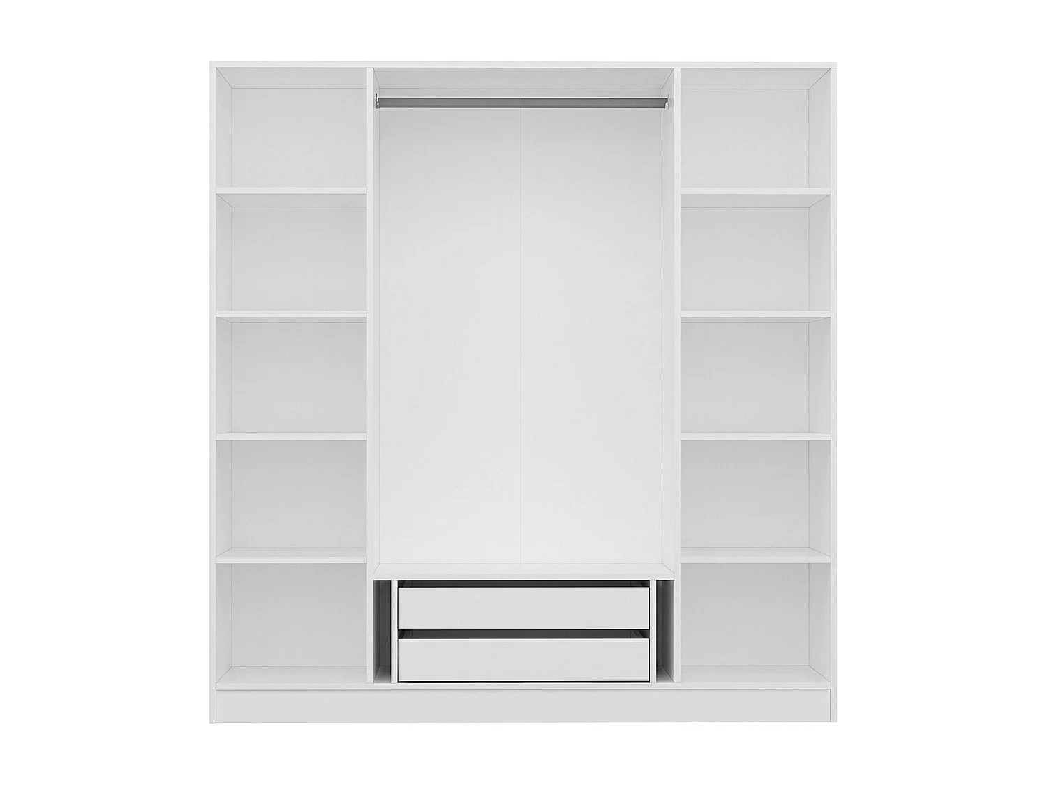 Armoire penderie blanche rainurée moderne H 210 cm BYRON
