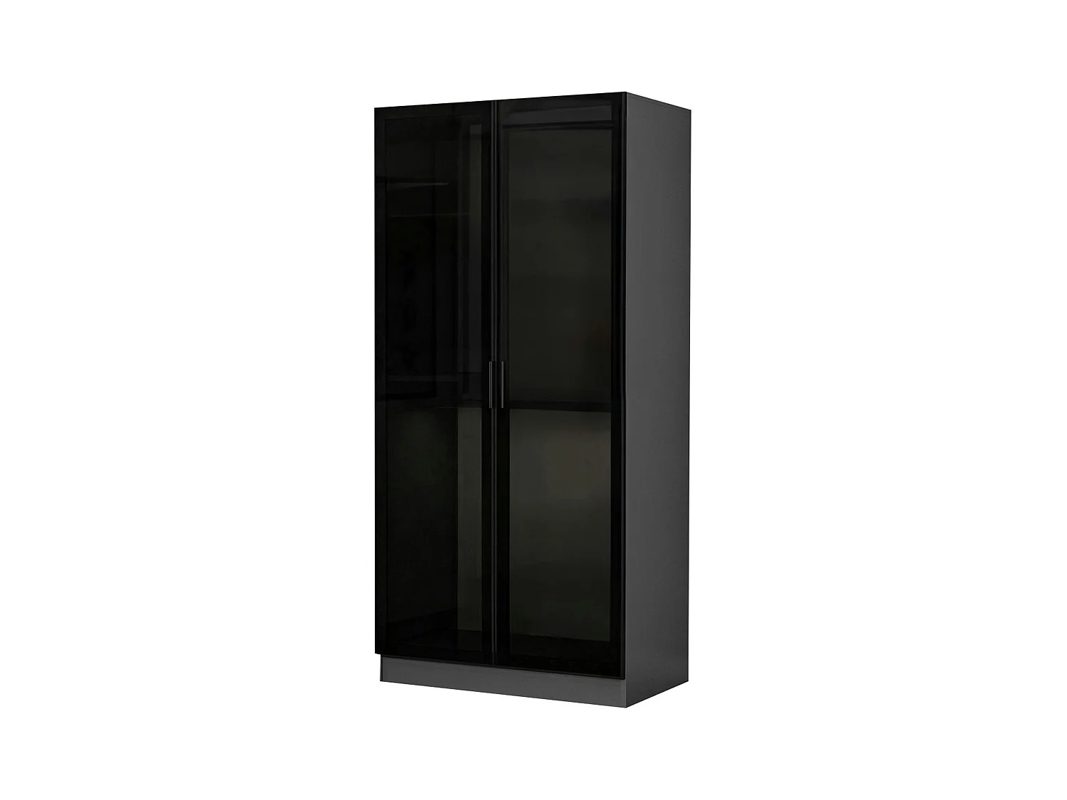 Armoire penderie grise vitrée - 2 portes H.210 cm BYRON