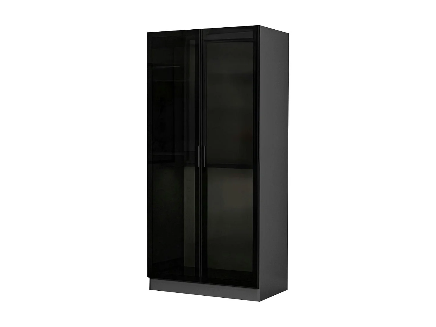 Armoire penderie grise vitrée - 2 portes H.210 cm BYRON
