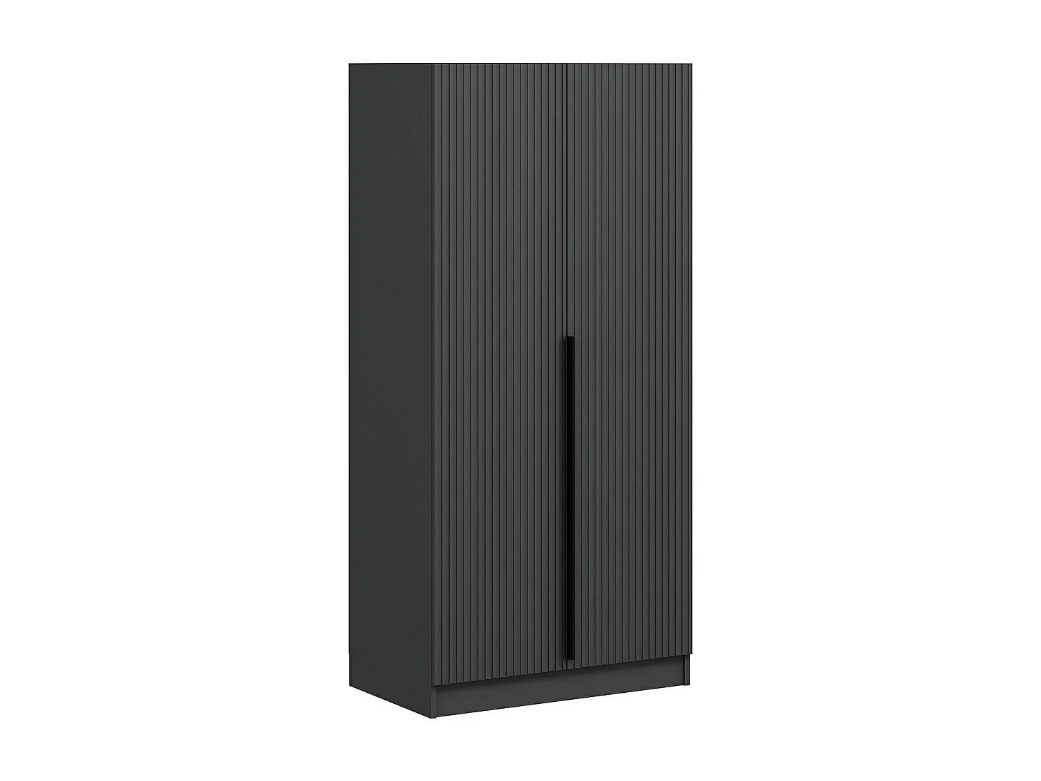 Armoire penderie design gris rainuré - 2 portes BYRON