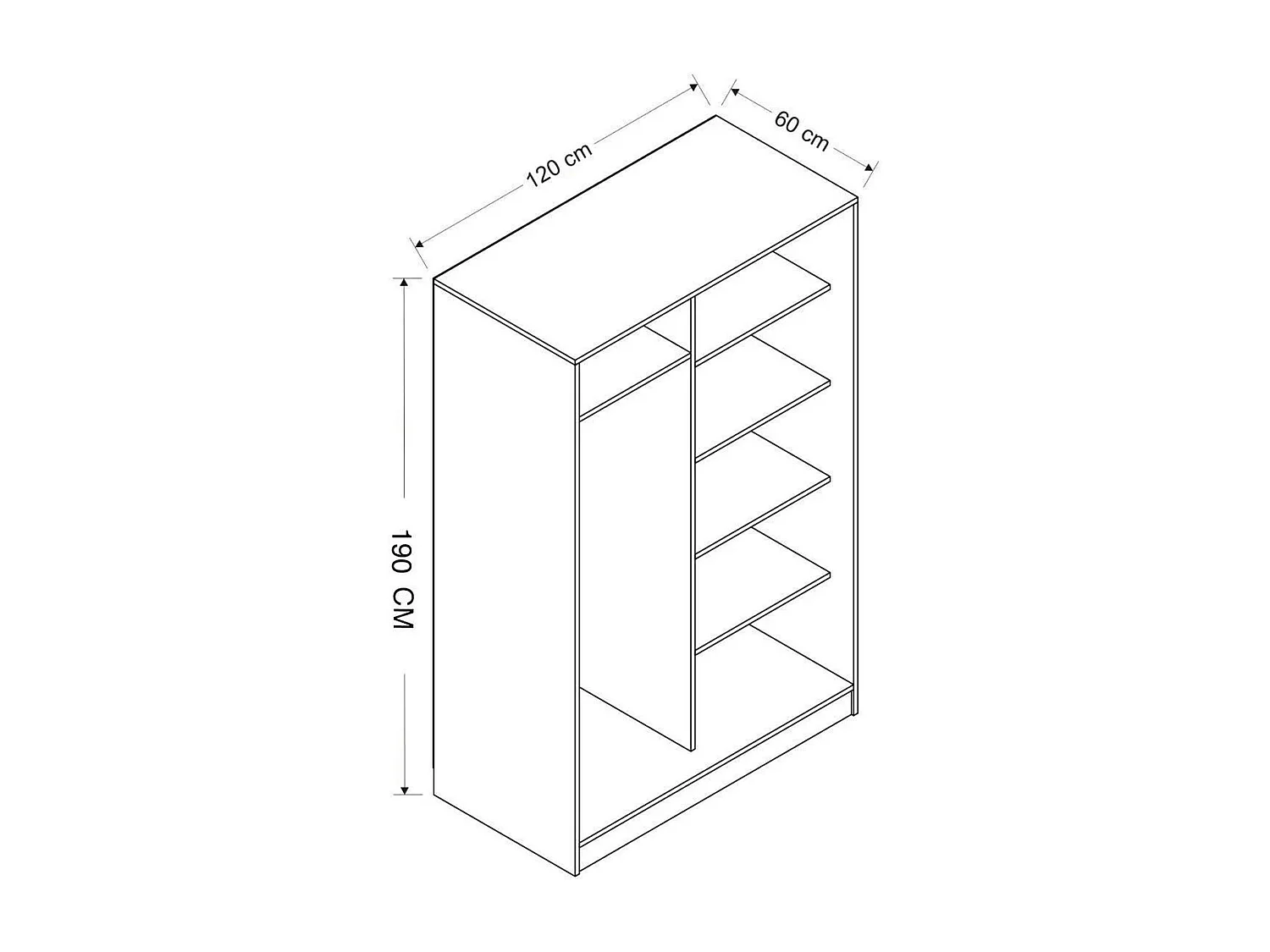 Armoire penderie portes coulissantes effet bois & blanc BYRON
