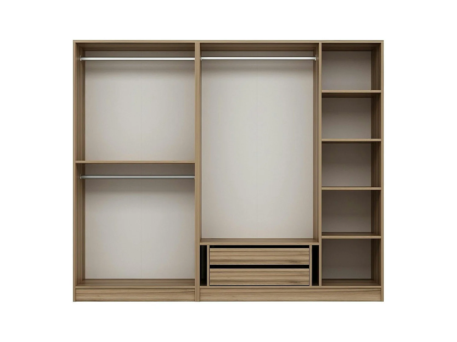 Armoire dressing design effet bois 2 portes vitrées BYRON