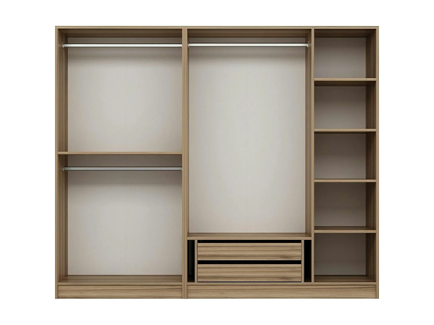 Armoire dressing design effet bois 2 portes vitrées BYRON