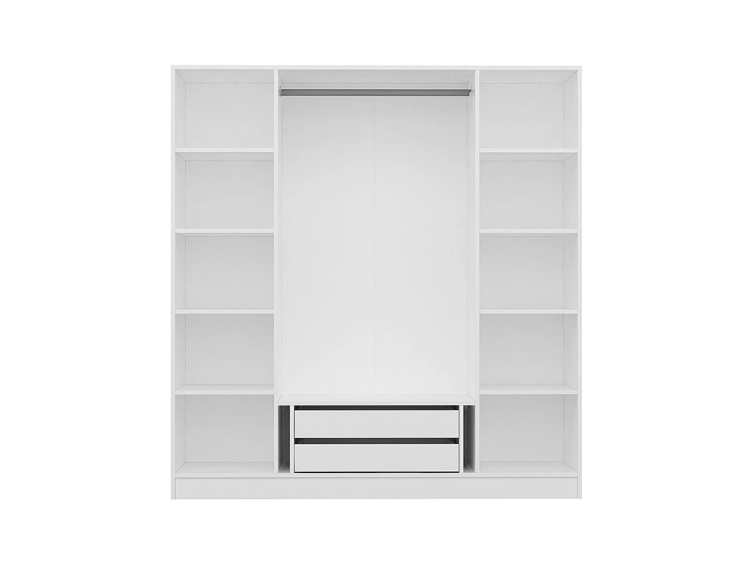 Armoire penderie blanche 2 portes vitrées H 210 cm BYRON