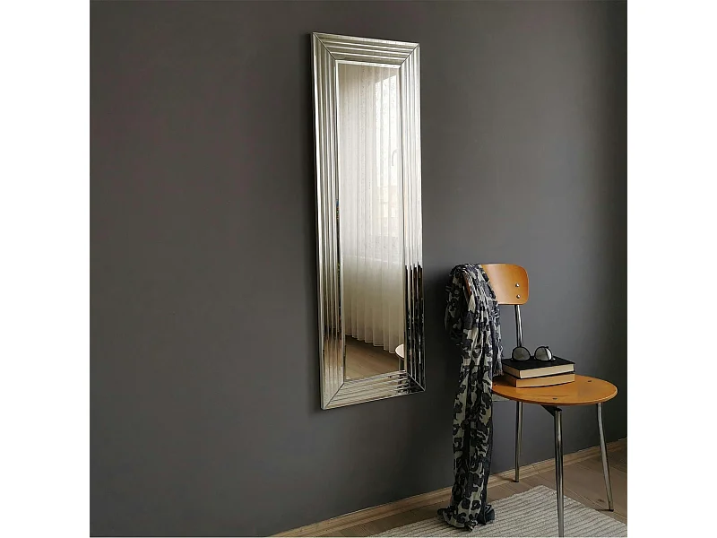 Miroir rectangulaire moderne chic - cadre rainuré 120 cm CODY
