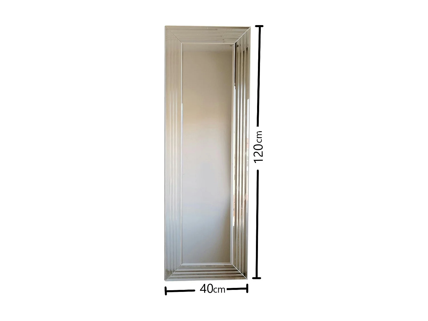 Miroir rectangulaire moderne chic - cadre rainuré 120 cm CODY