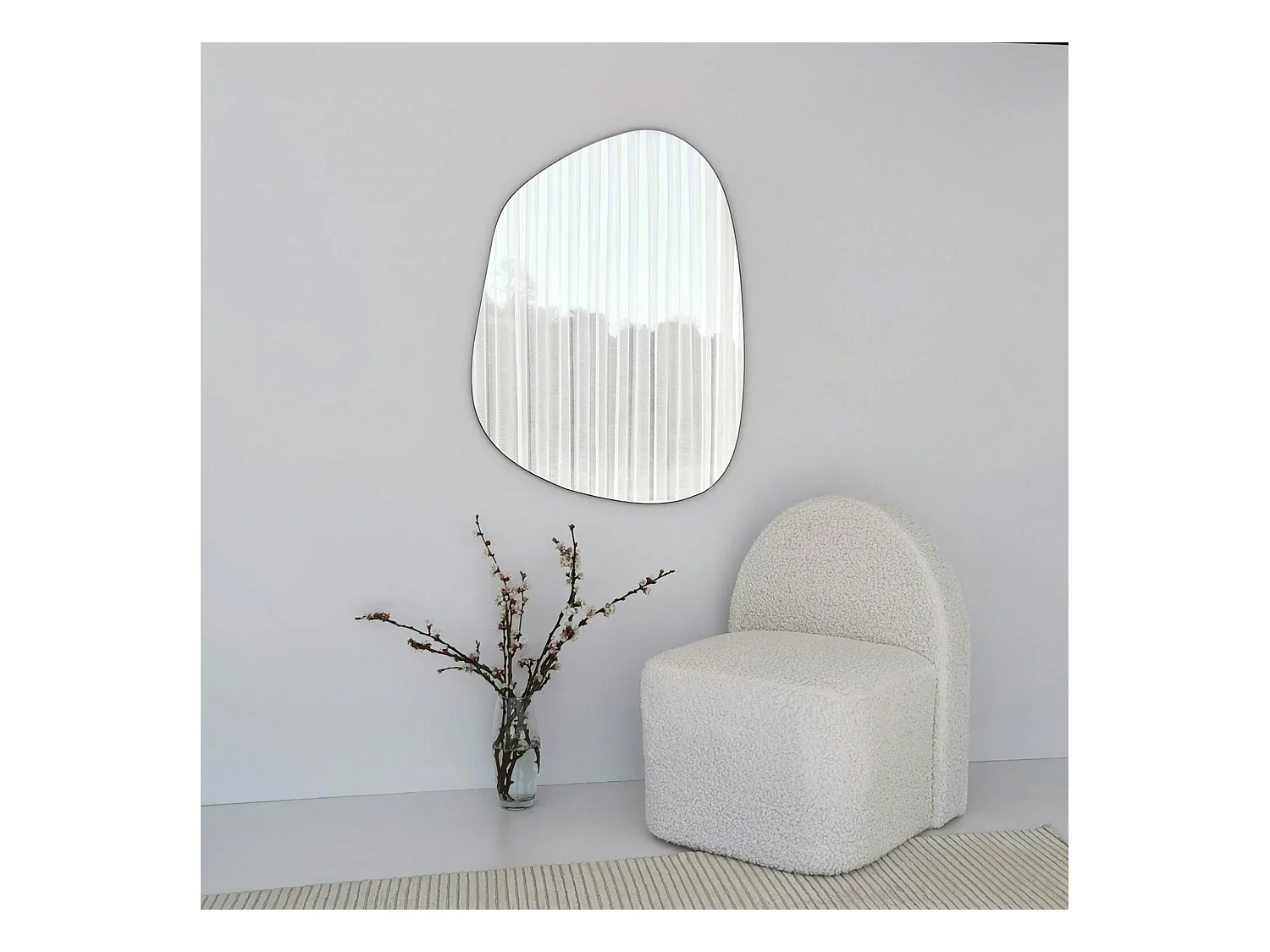 Miroir design organique 75 cm, forme libre CODY