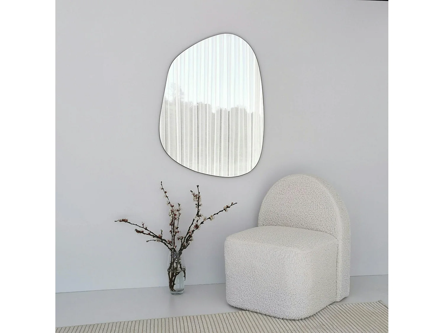 Miroir design organique 75 cm, forme libre CODY