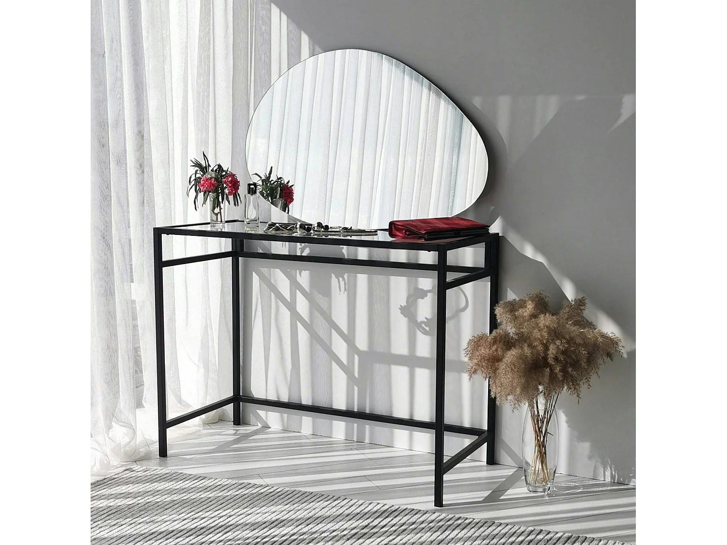 Miroir d'entrée organique 90 cm - style scandinave CODY